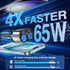 2 Sockets Cigarette Lighter Splitter with Large Voltmeter, BUVAYE 5 in 1 Fast Charge USB C Car Charger Adapter, Dual