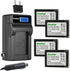 Kastar 4-Pack EN-EL2 Battery and LCD AC Charger for Nikon EN-EL2 ENEL2 EL2 Battery, Compatible with Nikon Coolpix