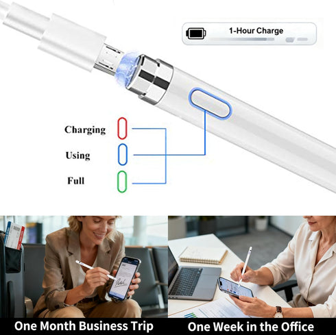WUHAI 13-17: 1ms 1-Hour Stylus Pen for iPhone Writes Smoothly with Responds - Fully Charges in for One Week