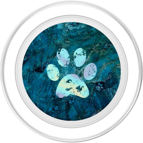 Rainbow Dog Paw Print Blue PopSockets PopGrip for MagSafe, Fun Phone Grip and Stand for Dog Lovers