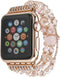 GEMEK Compatible Apple Watch Band 38/40/41mm, Rose Gold Women Pearl Bracelet Strap (Pink)