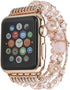 GEMEK Compatible Apple Watch Band 38/40/41mm, Rose Gold Women Pearl Bracelet Strap (Pink)