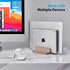 Leather Vertical Laptop Stand, Dual Laptop Holder Organizer with Adjustable Dock for All