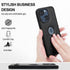 Leather Case for iPhone 14 Plus, Slim Protective with Kickstand, Built-in Invisible Stand, Black