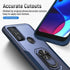 Rugged Protective Case for Moto G Power 2022 & G Pure, Military Grade with Kickstand, Magnetic Ring, Navy