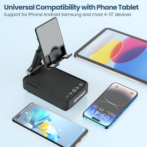 JTEMAN Gifts for Men, Cell Phone Stand with Wireless Bluetooth Speaker and Jumping Light, Unique Birthday Gifts for Him