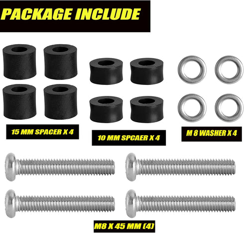 M8 Screws for Samsung TV M8 x 45mm, Pitch 1.25mm TV Mounting Bolts Screws with 25mm Long Spacers Work with Samsung 50" 55" 60" 65" 70" 75" 82" TV by KUNHEHO