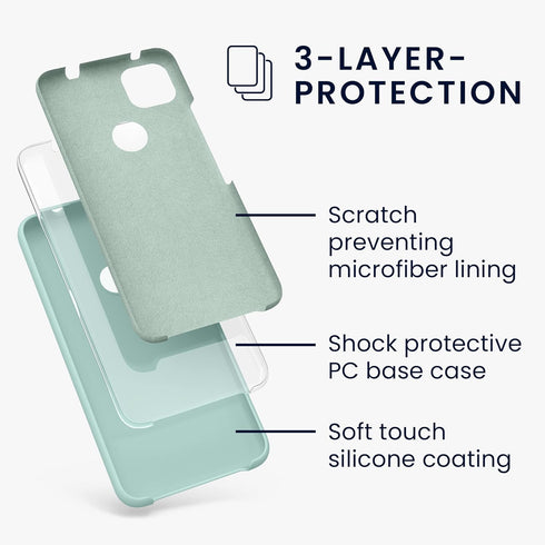 kwmobile Case Compatible with Google Pixel 4a - TPU Silicone Phone Cover with Soft Finish, Mint Matte
