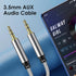 SAISN 3.5mm 2 Pack 1.5ft Audio Aux Cable - Nylon Braided Hi-Fi Stereo Audio TRS Cable for Car Home Stereos, Headphones