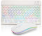 Ultra-Slim Bluetooth Keyboard and Mouse, Portable Mini Wireless Keyboard Rechargeable with 7-Color Backlit for iPad,