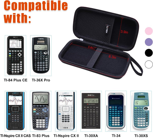 Hard Case for Texas Instruments TI-84 Plus CE/TI-84 Plus/TI-Nspire CX II CAS/TI-83 Plus Graphing Calculators (White)