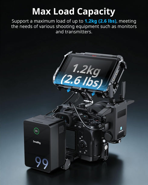 SMALLRIG 1/4''-20 1.2 (2.6 lbs), MD5712 Foldable Mini L-Shaped Mount Plate, Mounting Bracket Adapter with Screw