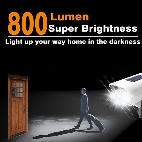 Solar Powered Fake Security Camera, Dummy CCTV Surveillance System with LED PIR Motion Sensor for Indoor Outdoor