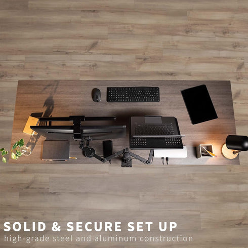 VIVO Black Fully Adjustable 13 to 32 inch Single Computer Monitor and Laptop Desk Mount Combo