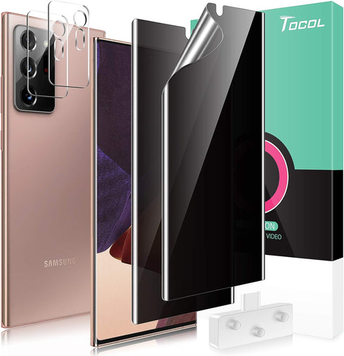 TOCOL 4 Pack Privacy Flexible Soft TPU Film Screen Protector for Samsung Galaxy Note 20 Ultra - Anti-Peeping.