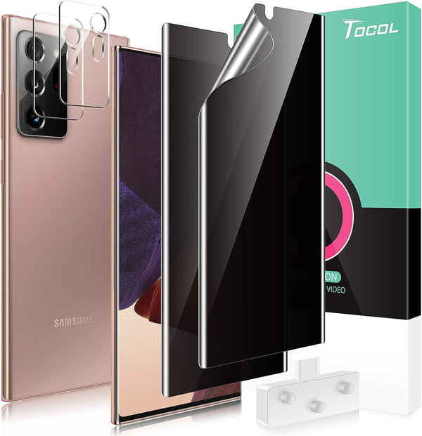 TOCOL 4 Pack Privacy Flexible Soft TPU Film Screen Protector for Samsung Galaxy Note 20 Ultra - Anti-Peeping.