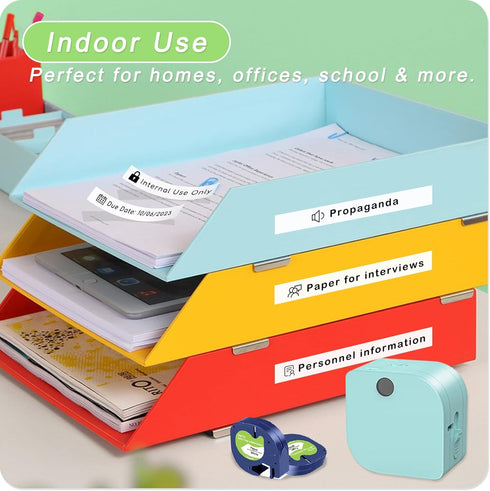 UNOKA Label Tape for Dymo Label Maker Refills, 1/2" x 13ft, White Paper, 5 Pack