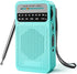 Goodes Portable Radio AM FM, Transistor Radio with Loud Speaker, 2AA Battery Operated, Green Color