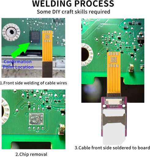 PinQiongZhe Solderable ESIM PCB Chip Soldering Points to ESIM External Card Holder MINI Card Extension Cable Wireless
