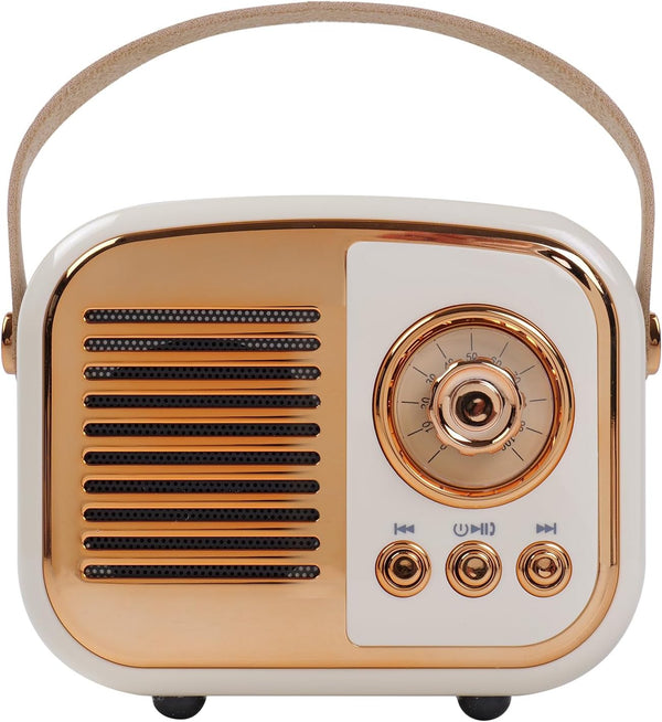 Retro Bluetooth Speaker, Vintage Wireless Mini Radio for Room Decor, Kitchen, Desk, Bedroom, Office (Beige)