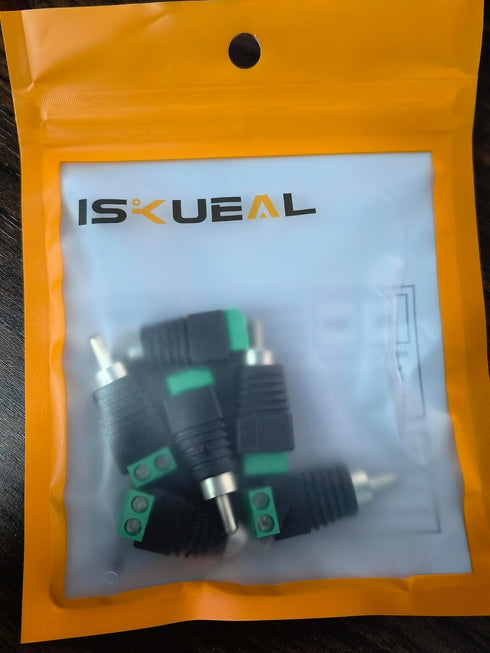 RCA Plugs for Speaker Wire, RCA to AV Screw Terminal Connector, Solderless Adapter for Audio/Video