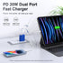 2 Pack USB C Charger, 20W PD Fast Dual Port Plug Type C Charger, Compatible for iPhone 14 Plus/Pro/Pro Max/13 Pro