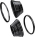 K&F Concept 18 Pieces Filter Ring Adapter Set, Camera Lens Filter Metal Stepping Rings Kit, Black