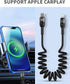 Coiled USB C to Lightning Cable - AICase Type C to Lightning Cable (6ft 36W) Scalable Spring PD Type C Charging Cable