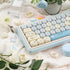 MOA Keycaps, PBT Keycaps, 148 Keys Blue White Cute Custom Gaming Keycaps Dye Sublimation for ANSI Layouts Cherry