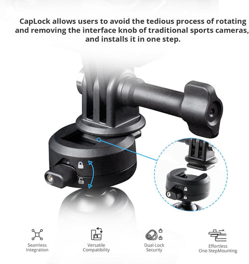 PGYTECH CapLock Extension Pole Mini Tripod with Phone Clip for DJI OSMO Action, Selfie Stick for Action Cameras