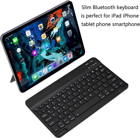 Portable Mini Wireless Bluetooth Keyboard Ultra-Slim Rechargeable for Apple iPad iPhone Samsung Tablet Phone Smartphone