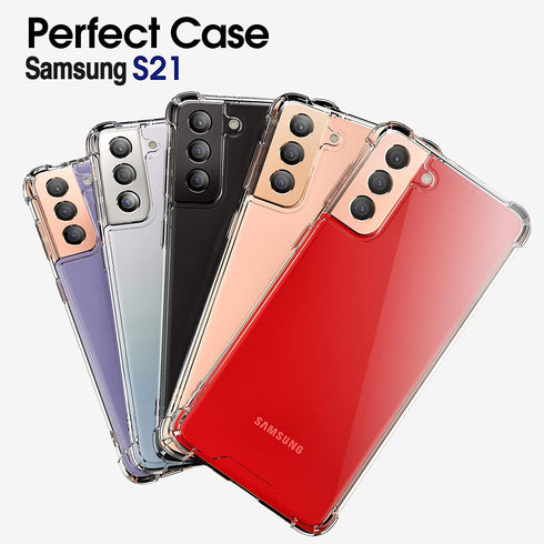 KIOMY Clear Case for Samsung Galaxy S21 5G, Shockproof Bumper Protective Cover with Airbag Corners