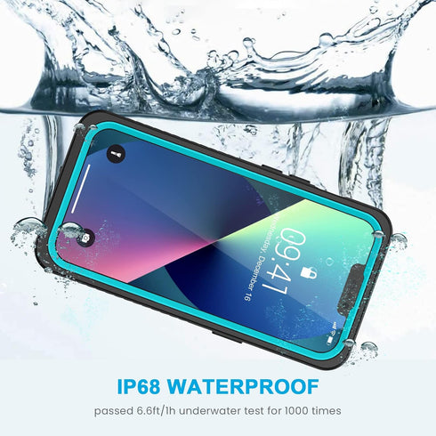 Lanhiem iPhone 13 Case, IP68 Waterproof Dustproof Shockproof with Built-in Screen Protector, Full Body Sealed Cover -