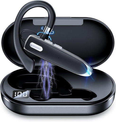 MOZC Bluetooth Earpiece Single Ear Business Earbuds with Bluetooth 6.1,Bluetooth Headset for 100H