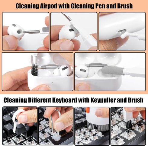 Laptop Phone Screen Cleaner Kit, Computer Keyboard Brush Cleaning Spray for iPhone, AirPods, MacBook, iPad, 20-in-1