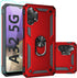 for Samsung A32 5G Case, Military Grade 16ft Drop Tested Cover with Screen Protector and Magnetic Kickstand, Red