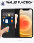 TUCCH Wallet Case for iPhone 12 Pro/iPhone 12 5G, Premium PU Leather Flip Folio Cover with Card Slot and Stand Design