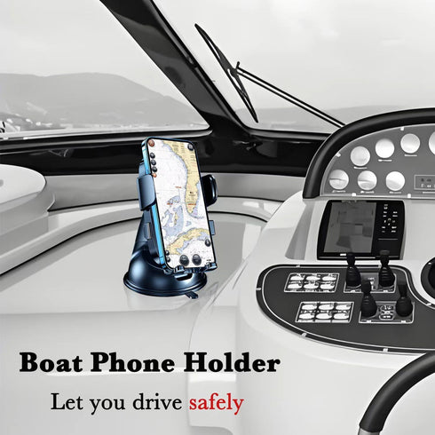Boat Phone Holder with Waterproof Suction Cup, Heavy Duty Dashboard Mount for iPhone and Android Smartphones