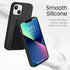 LAUDTEC Silicone Kickstand Case for iPhone 13, Vertical and Horizontal Stand, Soft Liquid Silicone, Black