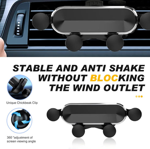 lekiliky Air Vent Cell Phone Holder, Anti-Shake and Anti-Slip, Shock-absorbing & Noise-reducing Navigation Vent Mount