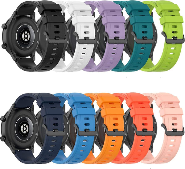 FitTurn 20mm Replacement Adjustable Smartwatch Straps for KALINCO P22 P32 P36 Sport Watch, Soft Silicone