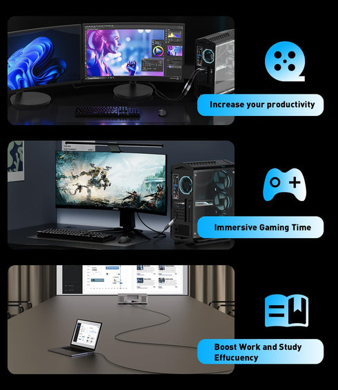 Display Port to HDMI 4K Adapter, Braided DP Male to HDMI Female Converter for PC Dell HP Laptop and Monitor