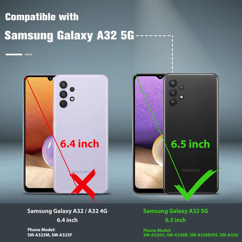 JXVM Dual Layer Protective Case for Samsung Galaxy A32-5G (6.5 inch) - Shockproof Rugged Cover with Non Slip Textured