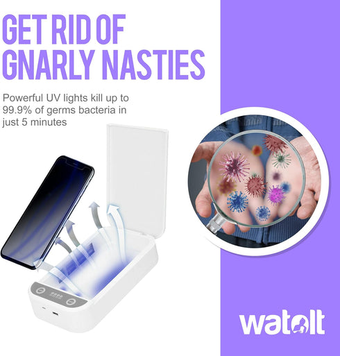 Watolt UV Sanitizer Box - Effective Cell Phone Cleaner for iPhone and Smartphones
