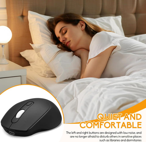 Guiheng Mouse,Portable(BT5.2+USB Wireless Bluetooth Mouse,Dual Mode Rechargeable Silent Slim Laptop Receiver) Computer