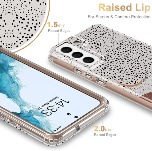 Esdot Protective Phone Case for Samsung Galaxy S22 Plus, 21ft Drop Test, Fashionable Designs for Women, 6.6" Abstract