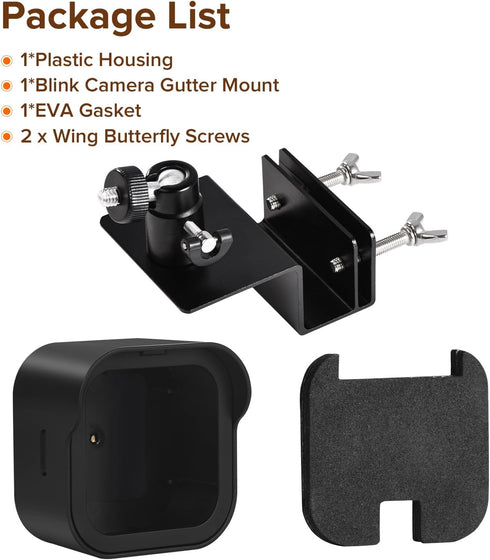 Gutter Mount for Blink Outdoor 4 & 3, Weatherproof Housing with 360° Swivel Adjustment, No Drill