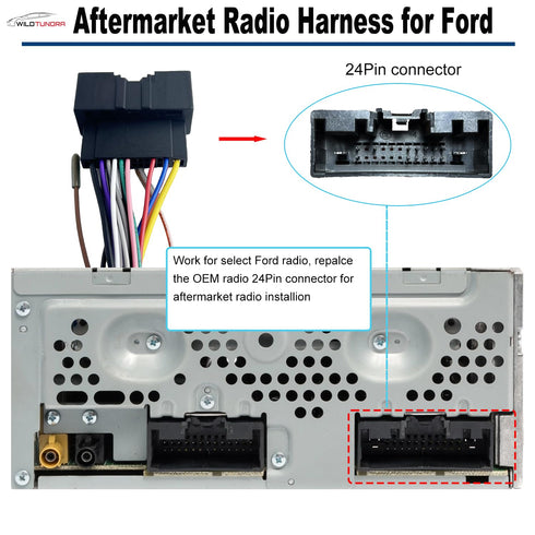 16Pin 2011-2020 16Pin F150 250 350 450 550 ISO Aftermarket Radio Harness Adapter for Ford with Radio Antenna Adapter
