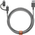 Native Union Belt Cable, 6.5ft Ultra-Strong Reinforced Charging Cable with 3-in-1 Adaptor for Lightning, USB-C,