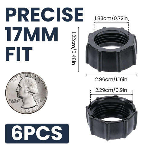 PIJUR 6-Pack 17mm 17mm Tightening Nut for Car Mount Screw-On, Car Phone Mount Replacement Parts, Compatible with Ball